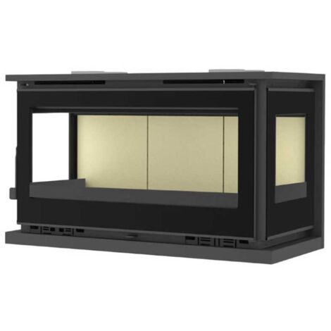 Insertable de leña a 3 caras con turbinas FM IT-103 K 13,5kW interior vermiculita