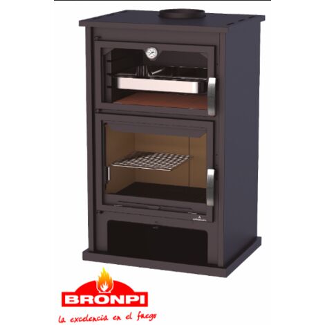 BRICOSOL ESTUFA DE LEÑA CON HORNO BRONPI MODELO SUIZA