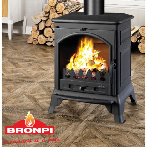 ESTUFA DE LEÑA FUNDICIÓN BRONPI MODELO ORDESA 10 KW