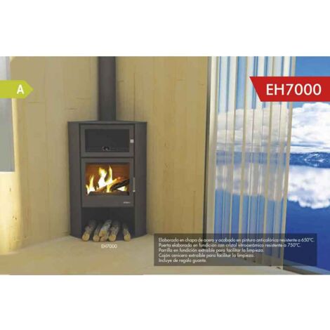 Stufa A Legna Ad Angolo Boreal Rincon 8 KW - Ce17878 In Acciaio Con Cassetto Cenere E Guanto Incluso - 6