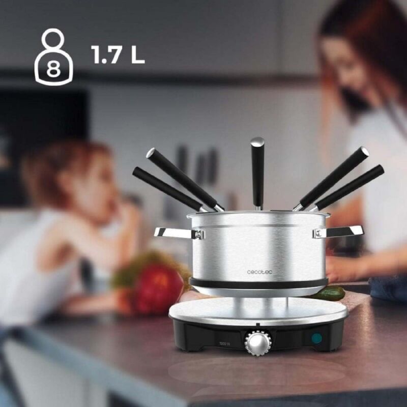 Fonduta Elettrica Cecotec 1.7L - Per Formaggio, Cioccolato E Olio | 1500W Acciaio Inox - Foto 7