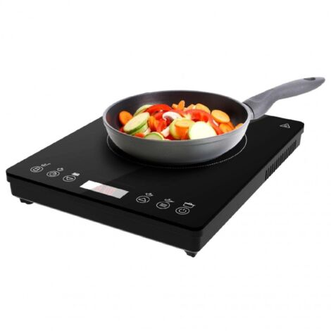 Cecotec Piastra a induzione Full Magma Slim con design in vetro, display touch, 8 livelli di potenza e timer.