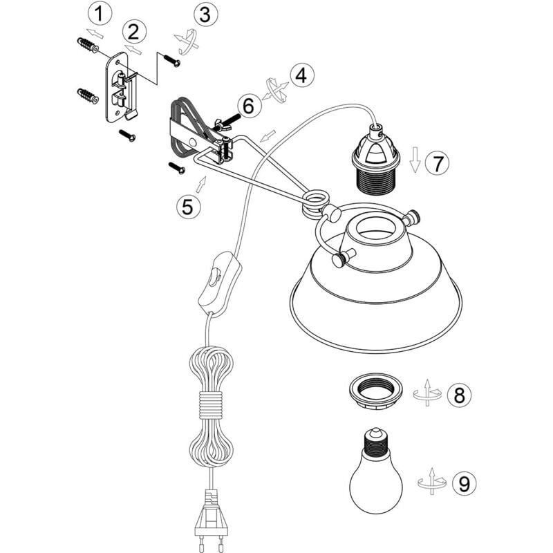 Mexlite applique de pared Nové - noir - métal - 18 cm - E27 (grande raccord) - 1320ZW 4