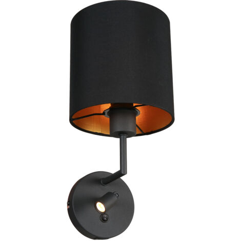 Mexlite - applique murale - Noor - noir - lin métal - Ø 18cm - (1/5)