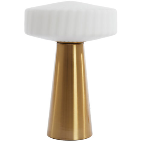 Light & Living - lampe de table - Pleat - or blanc - verre - (1/5)