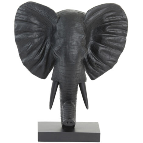 Ornement sur pied Éléphant mat noir - 30x15x35 cm (1/5)