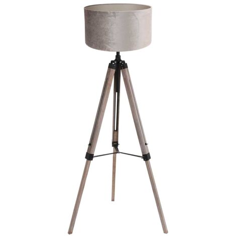 Mexlite - lampadaire - Triek - noir - bois velours tissu - Ø 75cm (1/5)