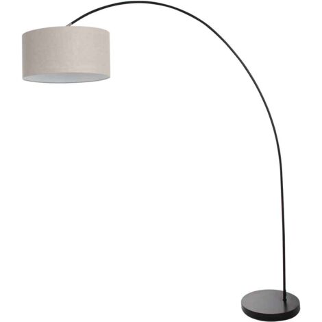 Mexlite - lampadaire - Solva - noir - lin métal - lampe arquée -