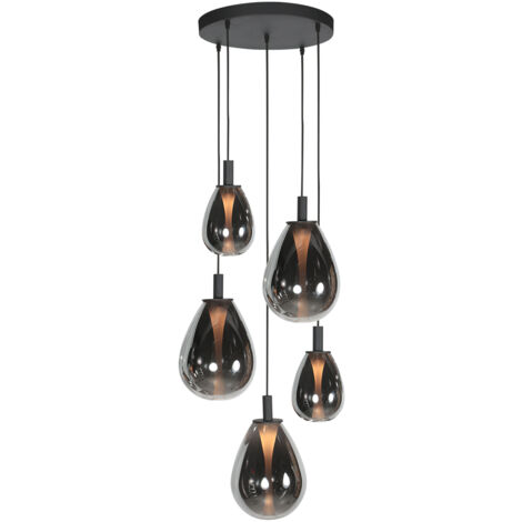 Steinhauer - suspension - Glimsy - noir - verre métal - Ø 40cm - (1/5)