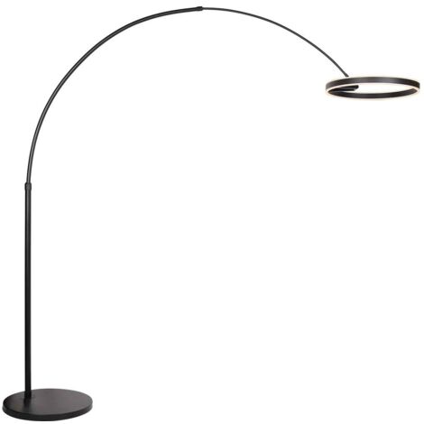 Steinhauer - lampadaire - Ringlux - noir - métal - lampe arquée -