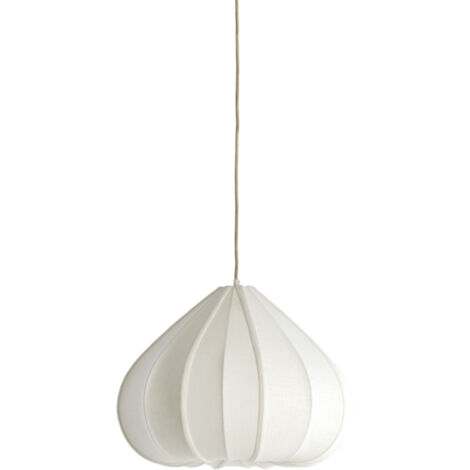 Suspension Zubeda blanche en textile Ø 49cm – Hauteur 36cm – Douille E27 – Dimmable avec variateur – Pour intérieur IP20 – Light & Living