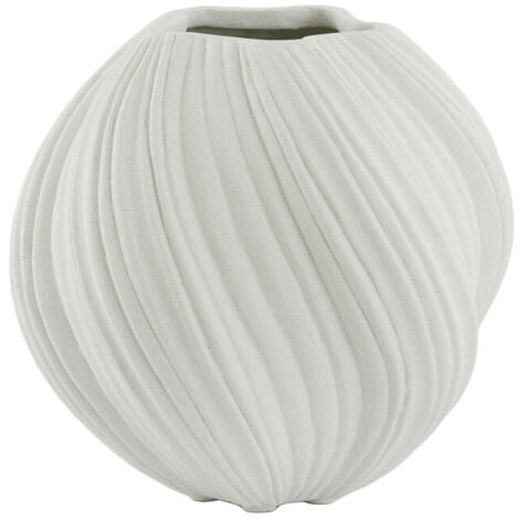Vase YATUNG en pierre crème brillante - Ø34x32 cm (1/5)