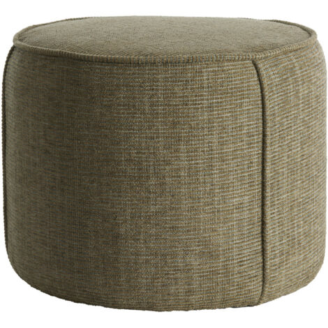 Pouf DOMONI vert et rond – Ø50x40 cm (1/5)