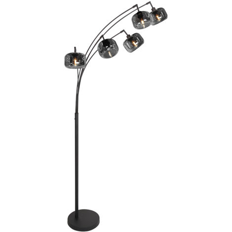 Mexlite - lampadaire - Tenebris - noir - verre métal - lampe en (1/4)