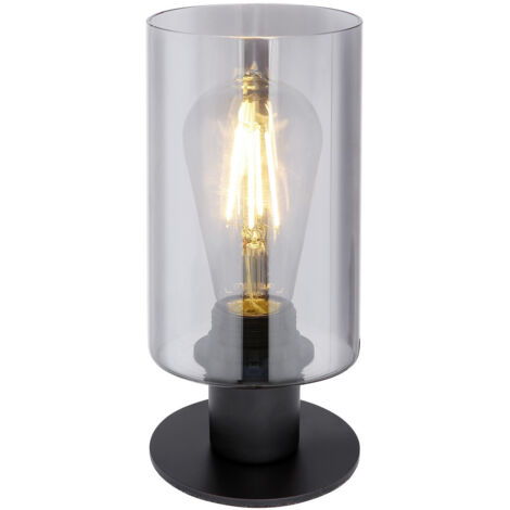 Globo - lampe de table - HADERA - noir - verre - Ø 10cm - E27 - (1/5)