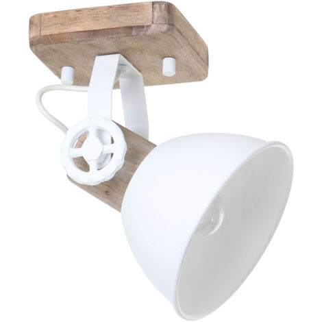 Applique murale vintage spot lampe de salon en chêne blanc orientable  7968W