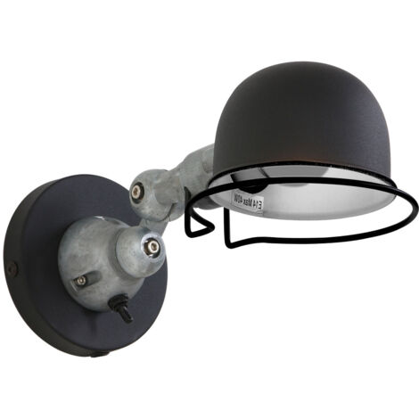 Applique murale réglable noire en aluminium – Abat-jour 10,5 cm – Bras flexible – Compatible E14 jusqu'à 40W – Classe IP20 – Mexlite