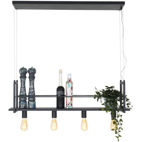 Sienna Buckley Plafonnier suspendu Straight Bar noir mat (1/5)