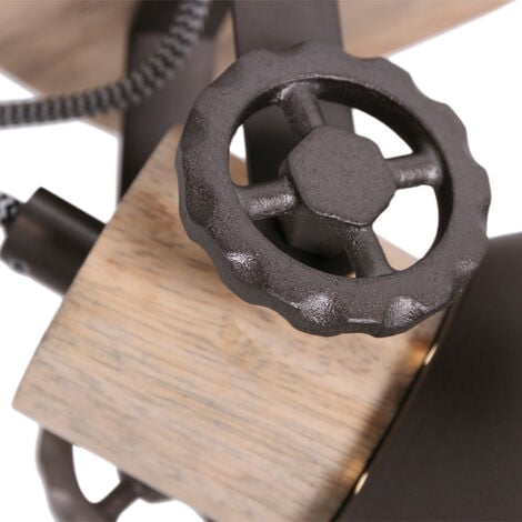 Mexlite - spot - Gearwood - anthracite - métal bois de caoutchouc