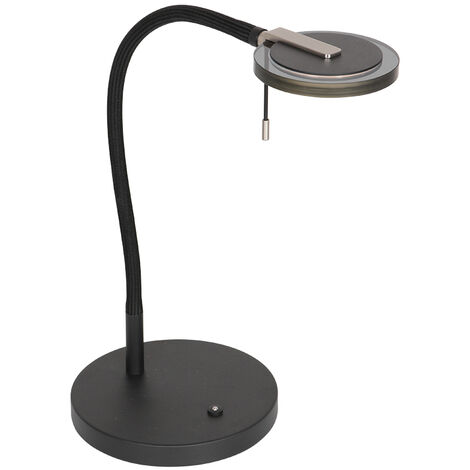 Lampe de lecture LED sur pied noir Steinhauer Turound verre noir