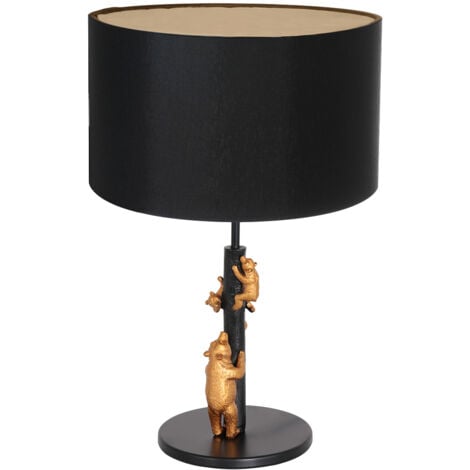 Anne Lighting - lampe de table - Animaux - noir - métal tissu - Ø