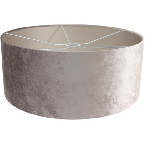 Abat-Jour Tissu Velours Caramel Avec Pompon - Fait Main Pour Lampe Chevet Ou Lampadaire
