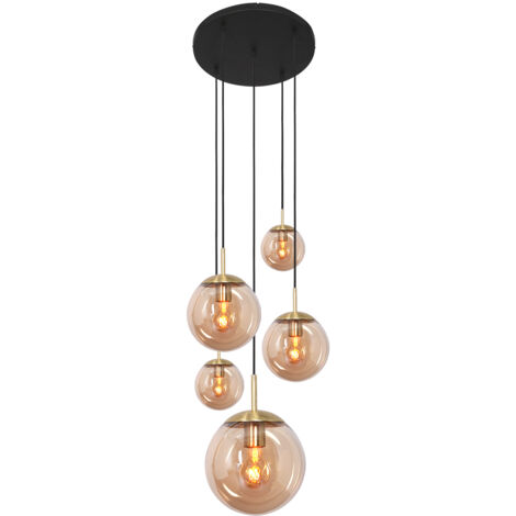 Steinhauer - suspension - Bollique LED - ambre - verre métal - Ø
