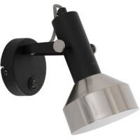 Applique murale spot mural salon luminaire métal noir spots orientable