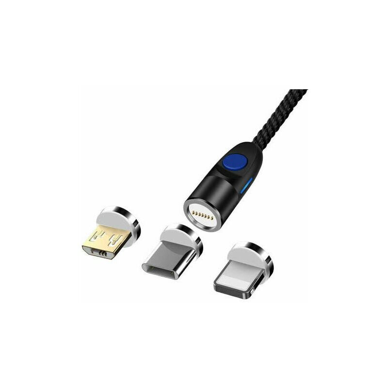 Câble de Chargeur Magnétique, 1m 3 en 1- Micro USB, Type C,IP