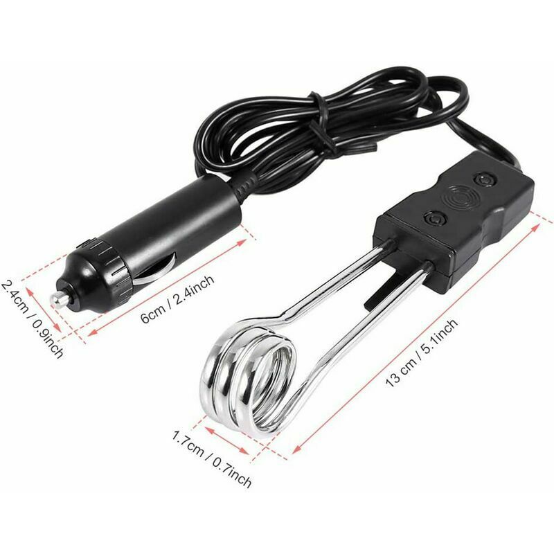24V Immersion Heater Portable Energy Saving Electric Water Heater Instant  Immersion Heater Travel Camping Spade Trolley Boiling Water Tool