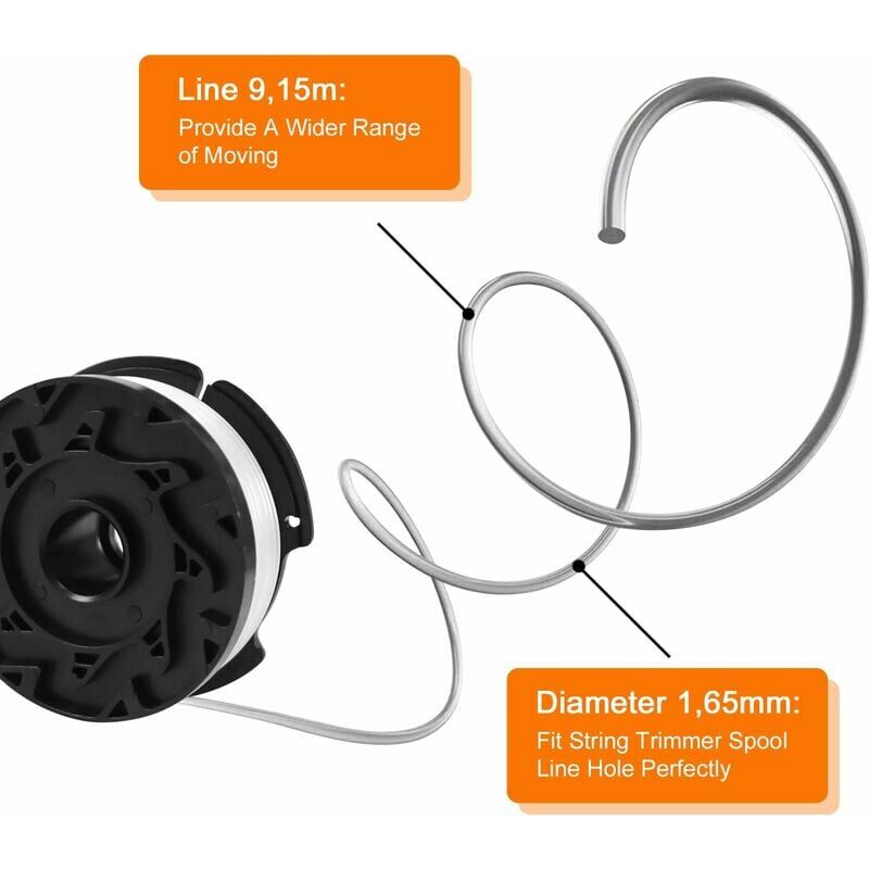 6/8pcs Nylon Trimmer Spool Line 9.14m Length Trimmer Replacement