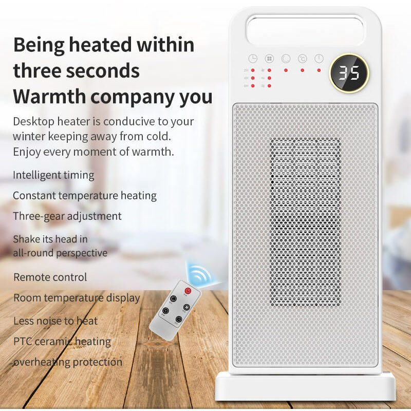 2000W Fan Heater, PTC Ceramic Electric Heater, Quiet Energy Saving Heater  with 24h Timer, 90° Oscillation, Overheat Protection, 3 Mode Heater for  Bathrooms