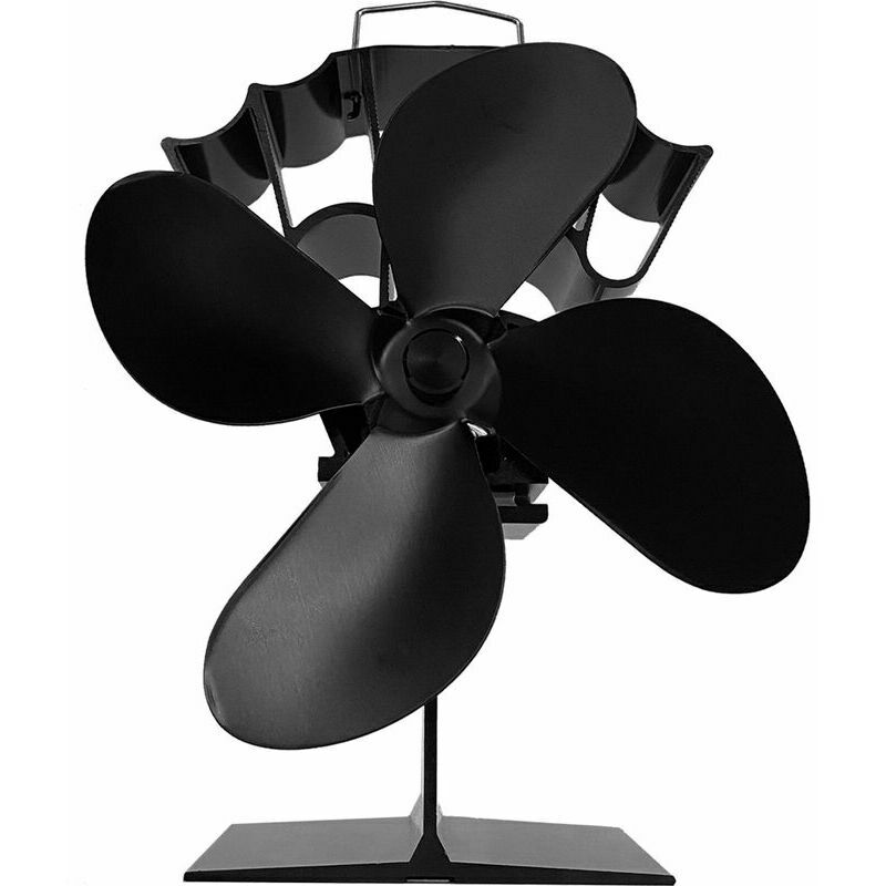 4-blade heat-powered stove fan Eco-friendly wood-burning fan for efficient  heat distribution