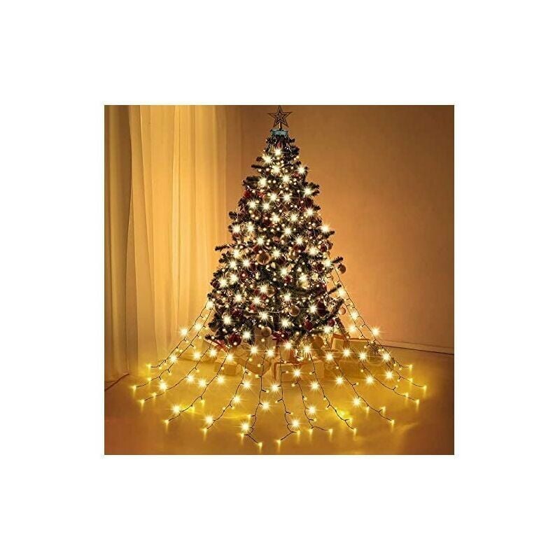 2m 8 Lines Christmas Tree Lights with Ring, 280 Twinkling LED ...