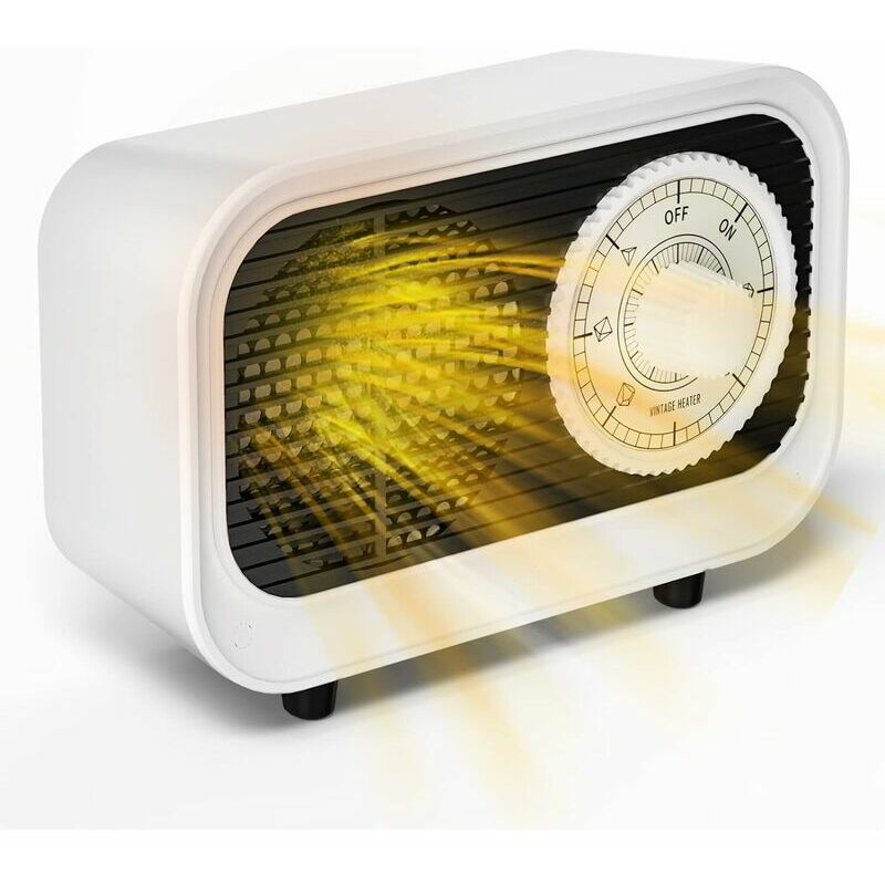 500W Mini Ceramic Fan Heater, Portable Energy Saving Desktop Appliance,  Quiet Quick Heater for Winter Warming Hands and Feet in Office or Desk