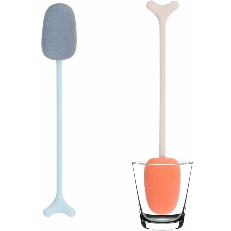 3pcs Dishwashing Foam Sponge Brush with Adjustable Long Handle Bottle Scrubber Cleaning Brushes Cleaner Soft for Baby Bottle Kitchen Clean Glasses