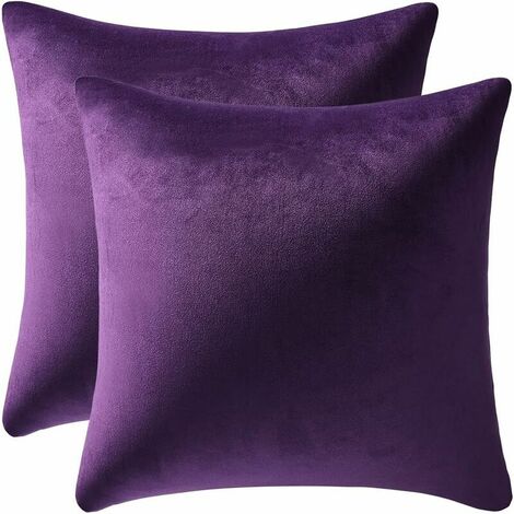 Soft Corduroy Striped Velvet Series Decorative Throw Pillow, 12 inch x 20 inch, Violet Purple, 2 Pack