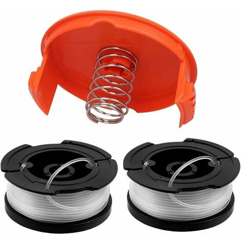 Trimmer Line - Cap - Spring Replacement Spool Pack for Black