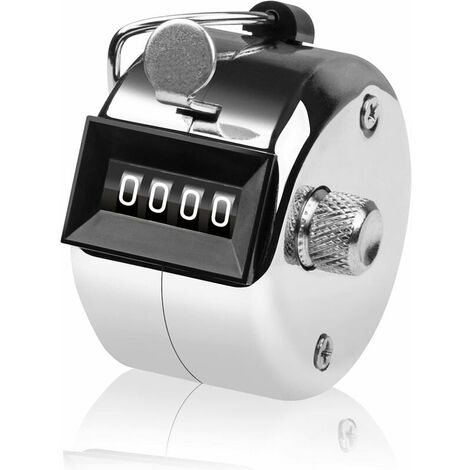 4 Digit Number Clicker Golf Hand Tally Click Counter Silver