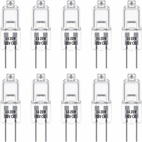 G4 Halogen Light Bulbs, 12V 20W Halogen Pin Base Lamp, Warm White 3000K ...