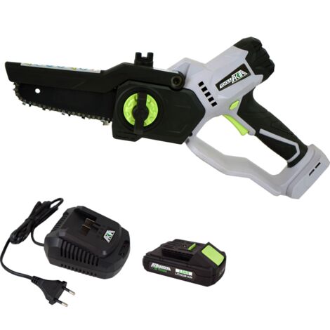 Mini Motosega A Batteria FUXTEC 20V FX-E1HAS20 SOLO – 1,44 Kg, Lama 15 Cm, Taglio 10 Cm, 4,6 M/s, Batteria Non Inclusa