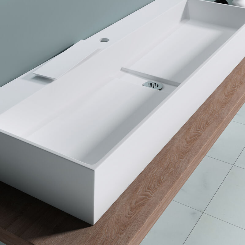 doporro® Lavabo da Appoggio, Lavabo Bagno Sospeso60x42x10cm