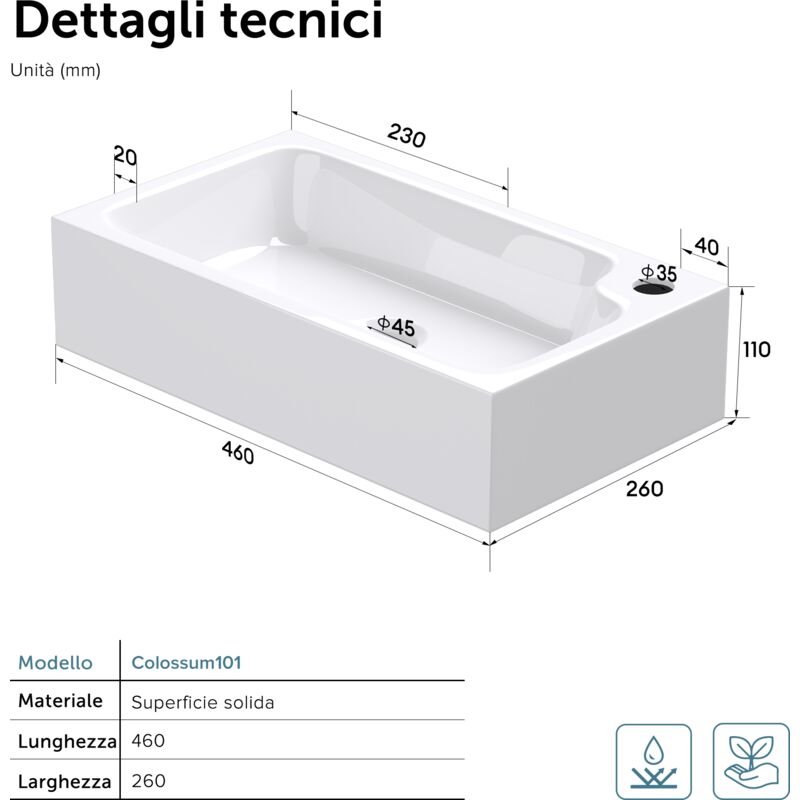 Colonna Per Lavabo Ideal Standard Eurovit Quarzo - Bianco, 1 Foro, Installazione Libera E Sostenibile