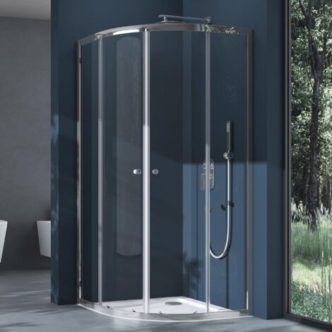 doporro Box Doccia 100x100x190cmCabina Doccia con 2 Porte Scorrevoli Vetro di Sicurezza ESG Vetro Trasparente Incluso Rivestimento Ravenna32K (1/5)
