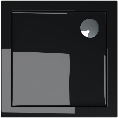 doporro Piatto Doccia in Acrilico 80 x 80 cm Spessore 4 cm Quadrato Nero  Resistente a Urti e Graffi  Design Bordato Rinforzato Faro1 (1/5)