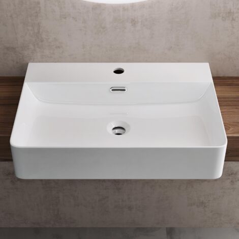 Lavabo Da Appoggio Ghost 42 Cm – Design Moderno In Ceramica – Colore: Bianco Lucido - 3