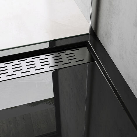 doporro® Piatto Doccia 80x140x5cm Xetro04 in Acrilico, Forma: Rettangolare, Nero