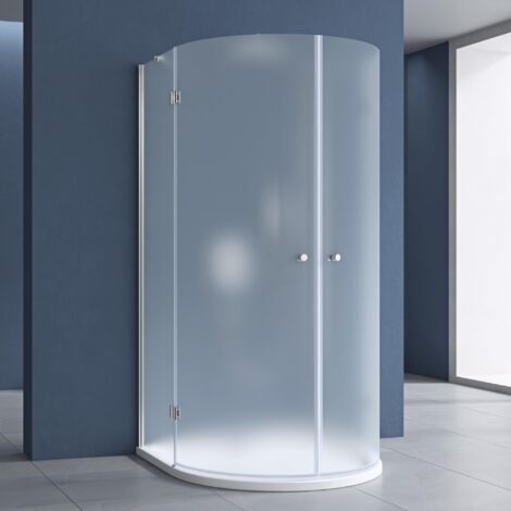 doporro Box Doccia 100x100x190cm, Cabina Bagno Vetro di Sicurezza ESG Vetro Smerigliato Incluso Rivestimento Facile da Pulire Ravenna03S