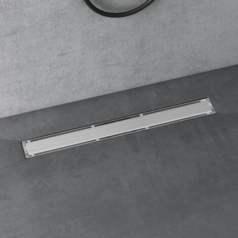 doporro Canaletta Scarico Doccia Canalina di Scarico Doccia a Pavimento Piastrellabile con Sifone Antiodore e Filtro per Capelli in acciaio inox per Box Doccia Bagno Drenaggio Cromo 100cm KE110
