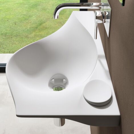 Lavabo Da Appoggio Doporro Colossum820 In Minerale Fuso, Pietra Artificiale, Bianco, Design Semplice E Facile Pulizia - 3